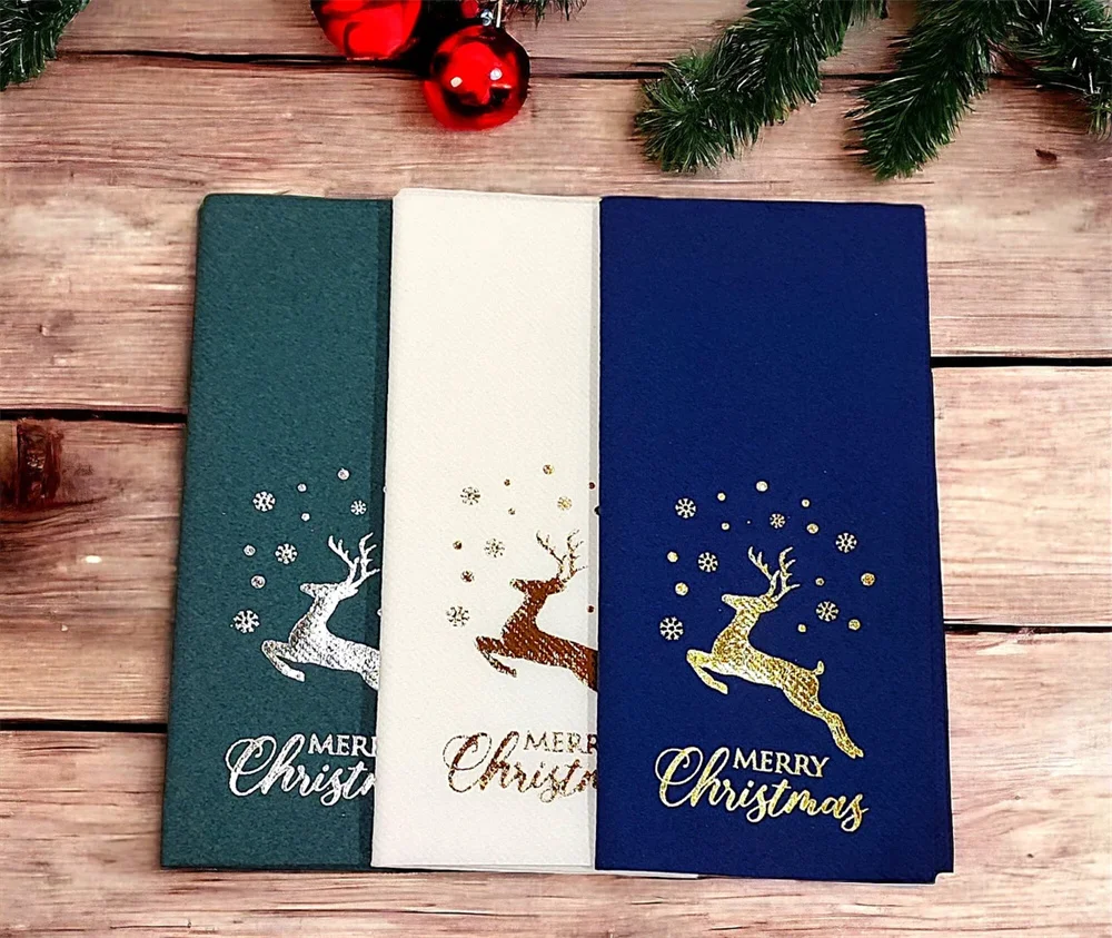 50PCS Merry Christmas, New Year Napkins, Neujahr Servietten, Noël, serwetki noworoczne