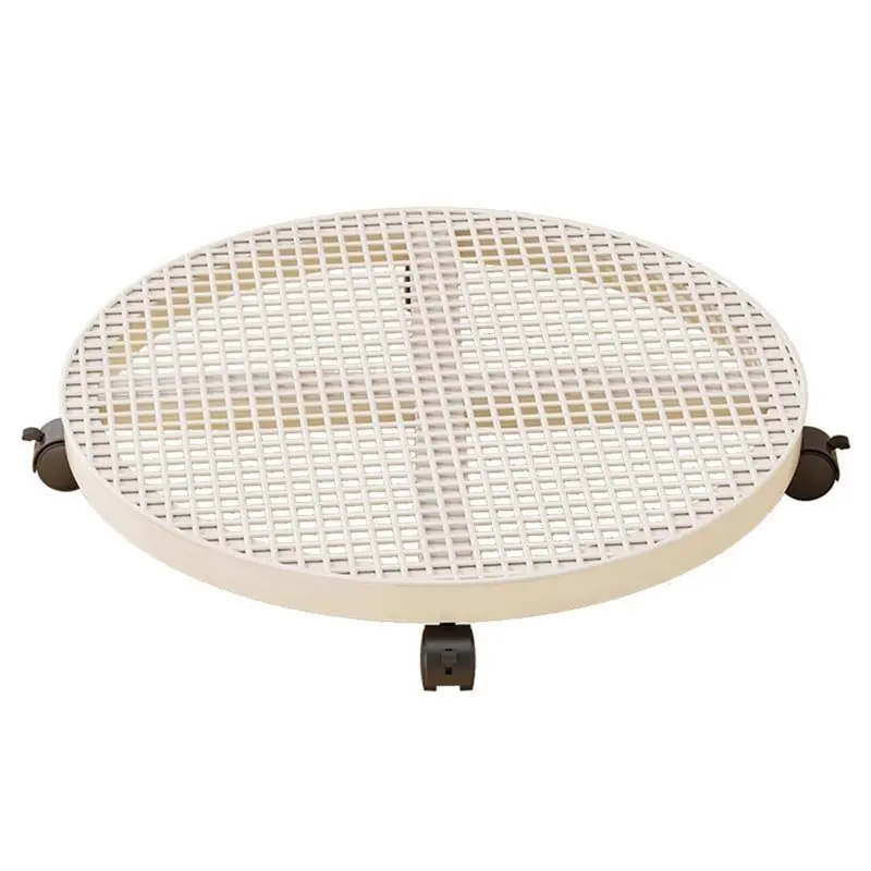 

ABSJ-Metal Rolling Plant Pot Tray With Water Pan For Home Room Decoration And Storage-Four-Way Universal Wheels Included