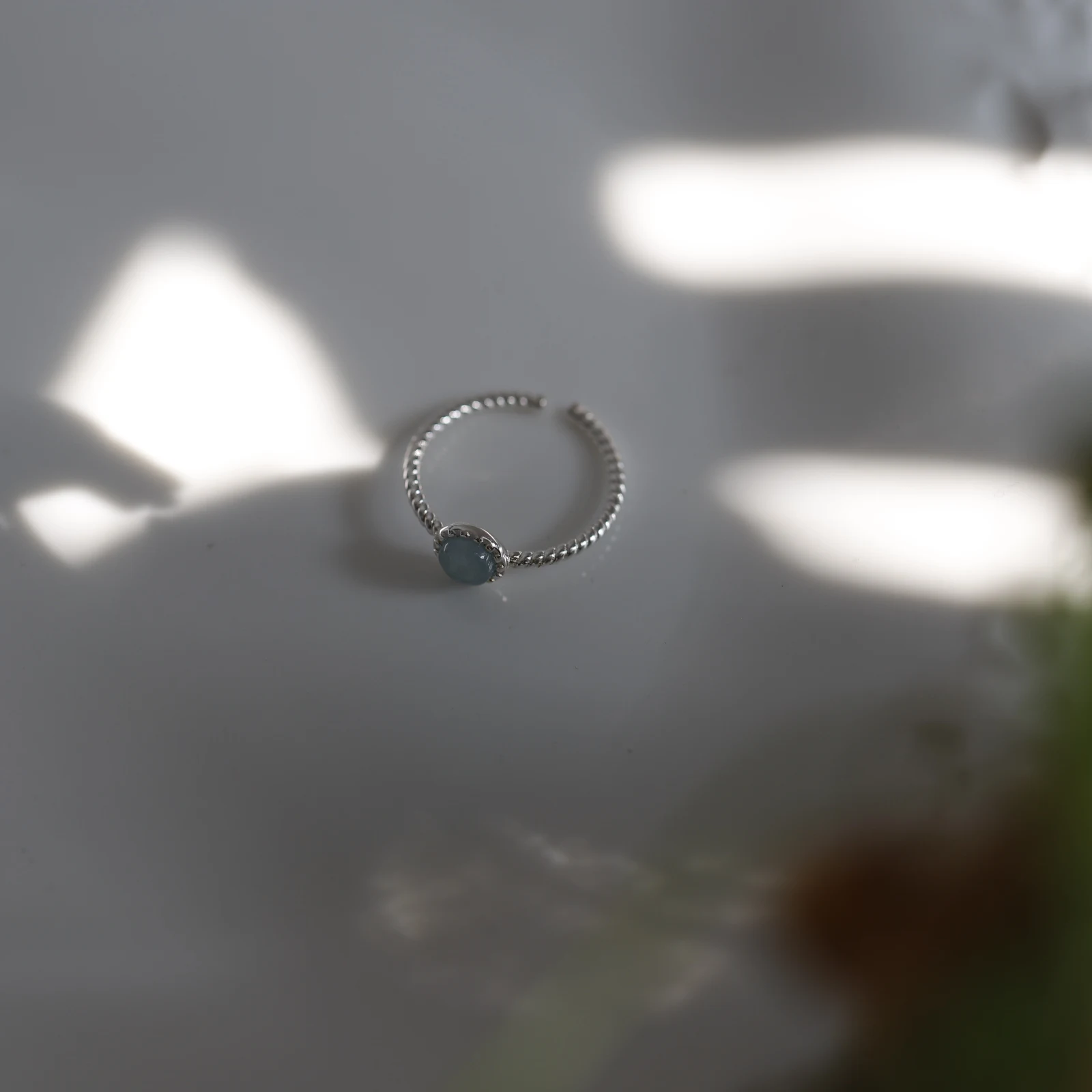 

925 Sterling Silver Twist Ring Sapphire Index Finger Little Thumb Fine Ring