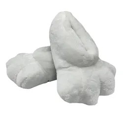 Creative Whie Bunny Claw Shoes for Women 2025 Spring Fur Slides Warm Fluffy Slip-on Slippers Woman Animal Paw Slipper