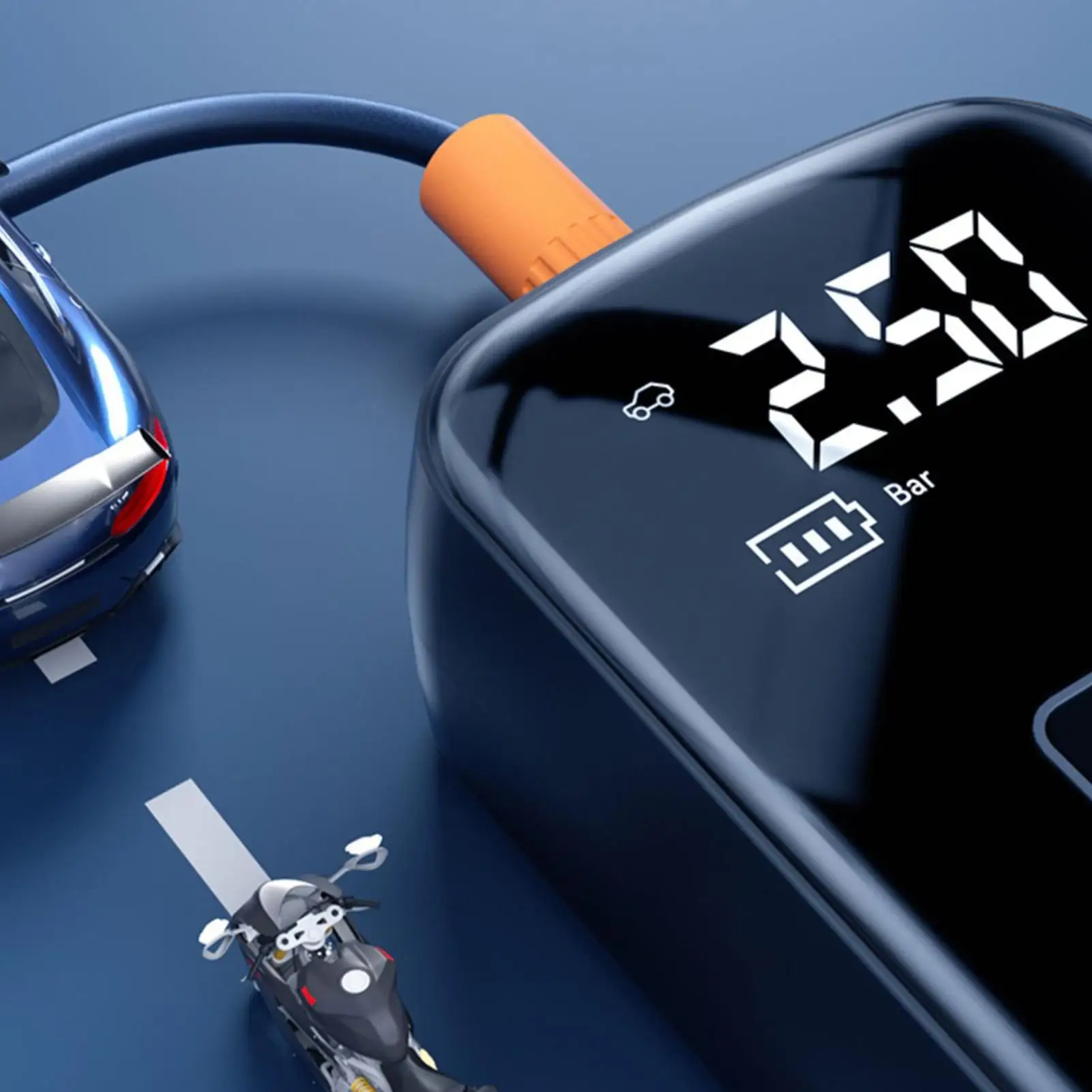For Car Car Air Pump Rechargeable Digital Display Mini Cordless Tire Inflator Portable Air Compressor For Bike Scooter