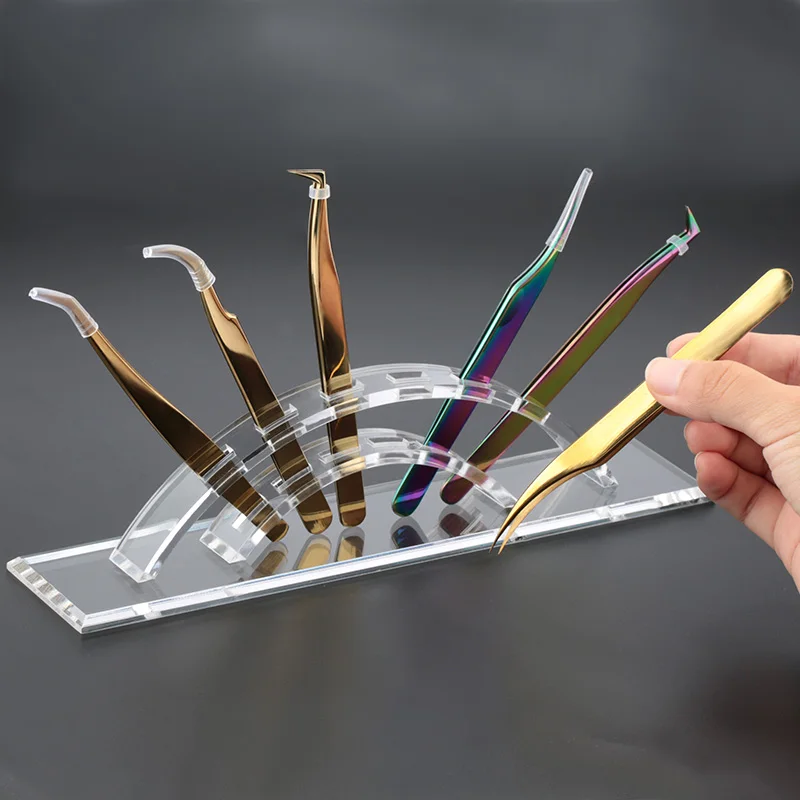 Eyelashes Tweezer Storage Holder Acrylic Makeup Tweezers Holder Rack Eyelash Extension Planting Tool Storage Stand Makeup Tools