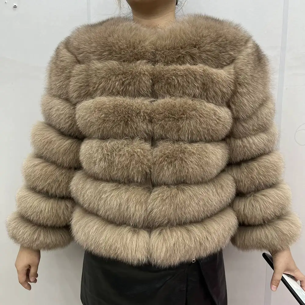 100% Natural Fur Jacket Real Fur Coat Winter Jacket Women Natural Fox Fur Luxury Fashion 50cm Short Jacket Wholesale Hot 2022