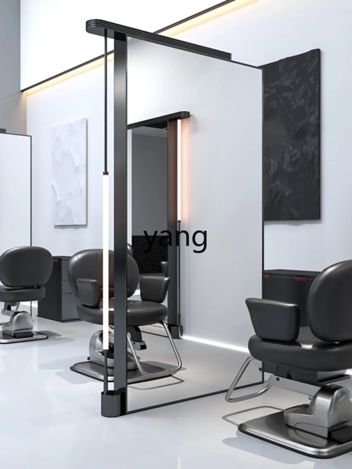 CX hair salon mirror hair salon special double-sided hair cutting floor mirror