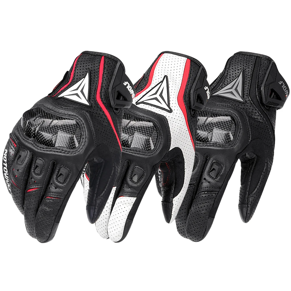 

Motorcycle Gloves Men's Retro Leather Gloves Anti Fall And Anti-collision Touch Screen Full Finger Off-road Riding Gloves