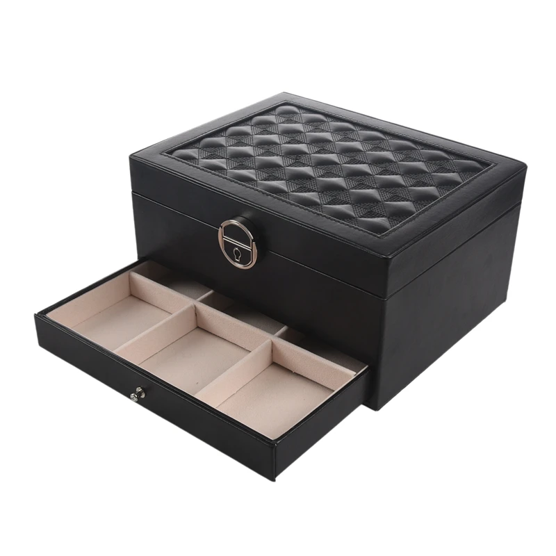 Fashion Design Leather Jewelry Box Jewelry Case Jewelry Package Storage Large Space Jewelry Ring Necklace Bracelet Hot Selling