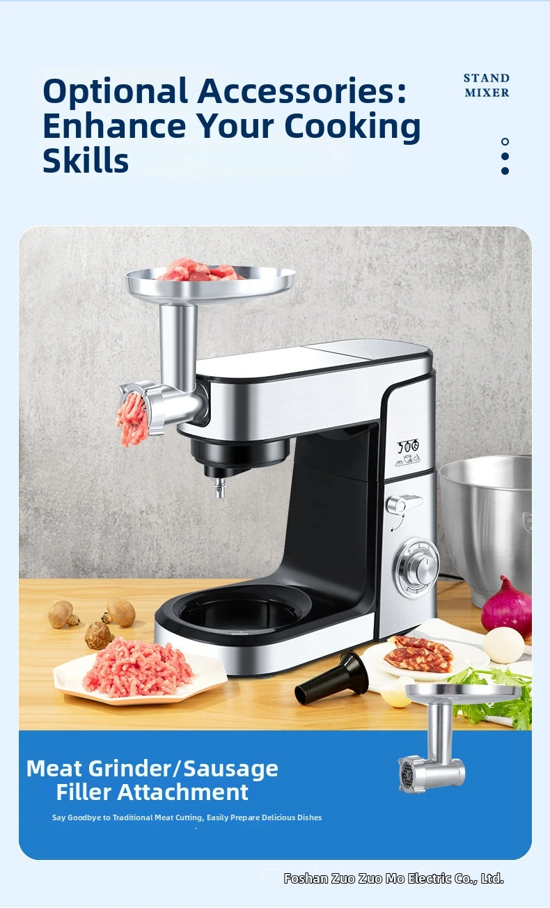 12L Gewerbliche Standmixer, Teigkneter & Rührbesen, Hochleistungs-Küchenmaschine Professioneller Chefmixer mit Edelstahlschüssel – Detail 13