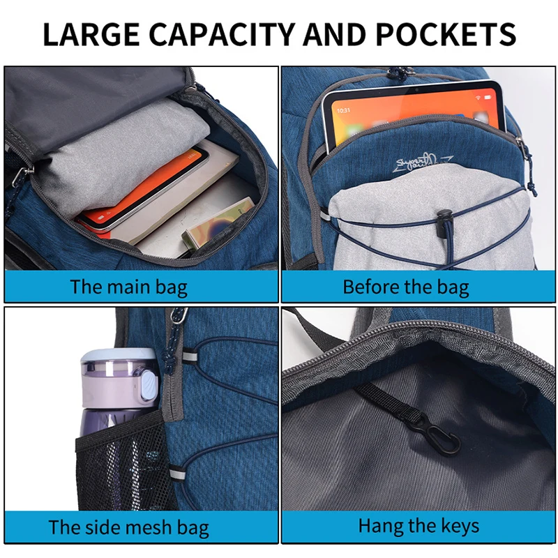 Mochila táctica ligera con múltiples bolsillos y tira reflectante - imagen 3