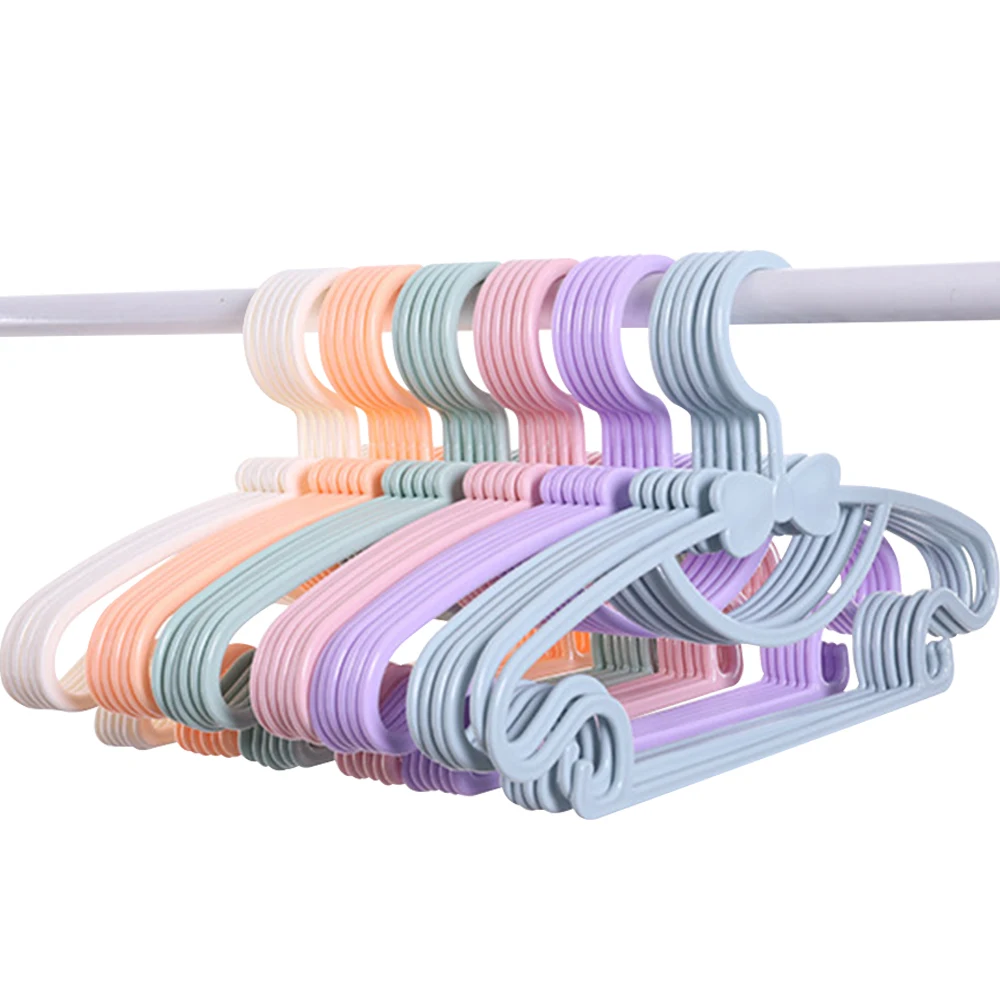 

Children's Non-Slip Plastic Hangers, Baby Hanging Clothes Rack, Drying Rack, Cute, Non-Marking Storage, 10Pcs