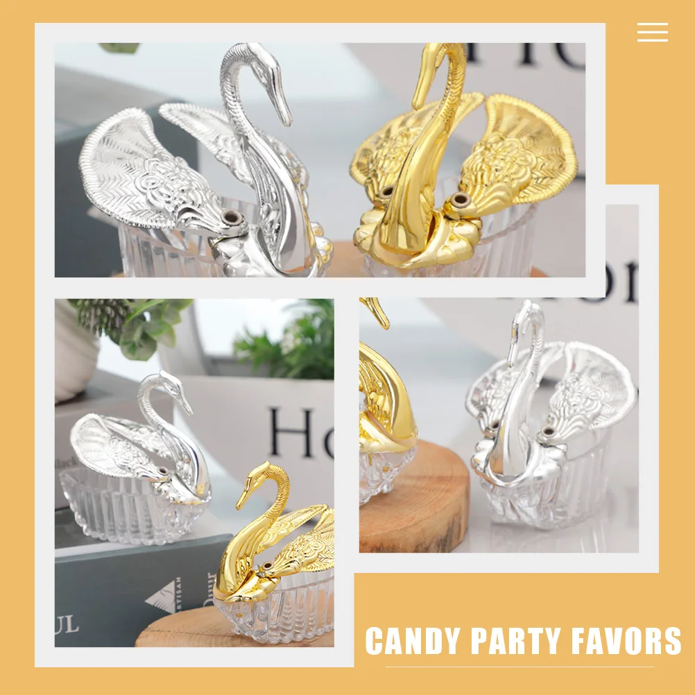 

12pcs C Swan Shape Boxes Delicate Cookies Containers Valentine Decorations Plastic Gifts Packaging