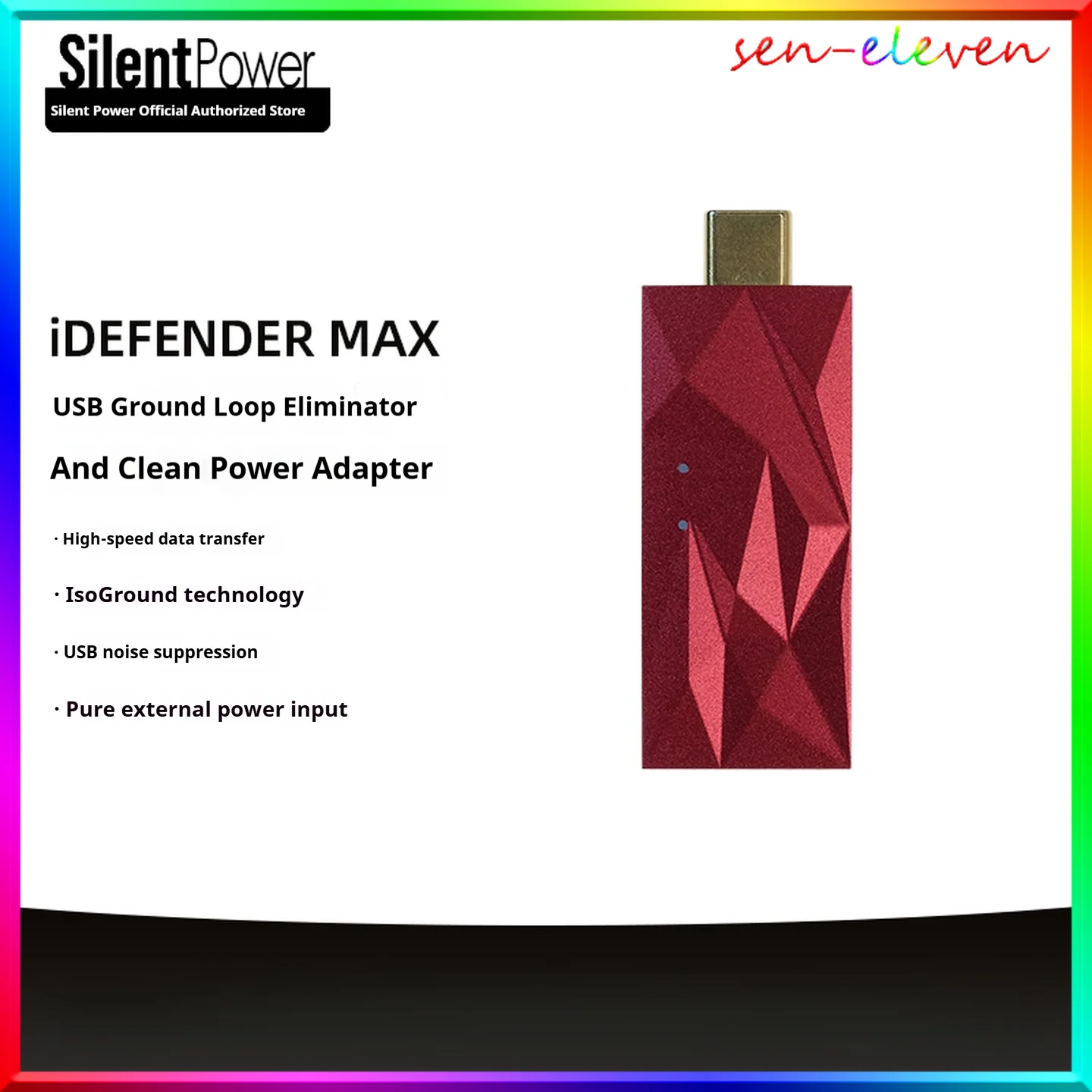iFi SilentPower iDefender+ MAX USB Ground Loop Isolator, USB-A to USB-A Standard Version, PC HiFi Audio Noise Eliminator