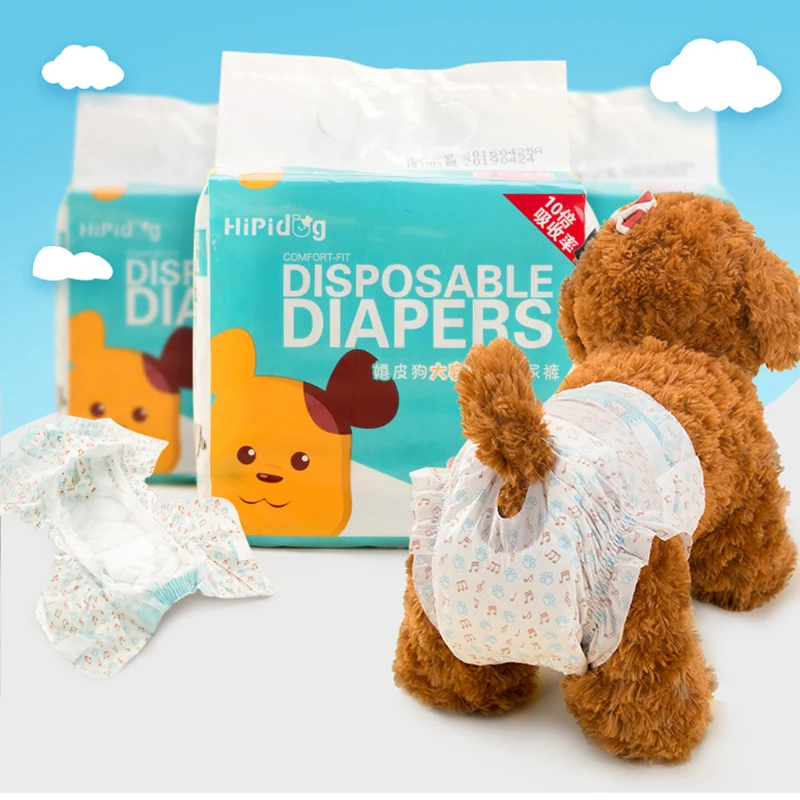 

10PCS Super Absorbent Physiological Pants for Dogs Diapers for Pets Female Dogs Cats Disposable Leakproof Nappies Puppy