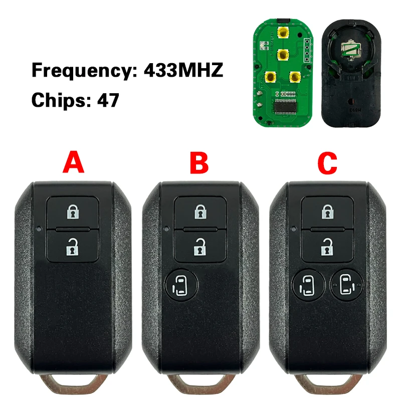 

CN048026 2 Buttons 433MHZ FSK ID47 PCF7953X Chip Remote Control Car Key For Suzuki Ertiga 2018 2019 2020 Vitara Swift CWTR53R0