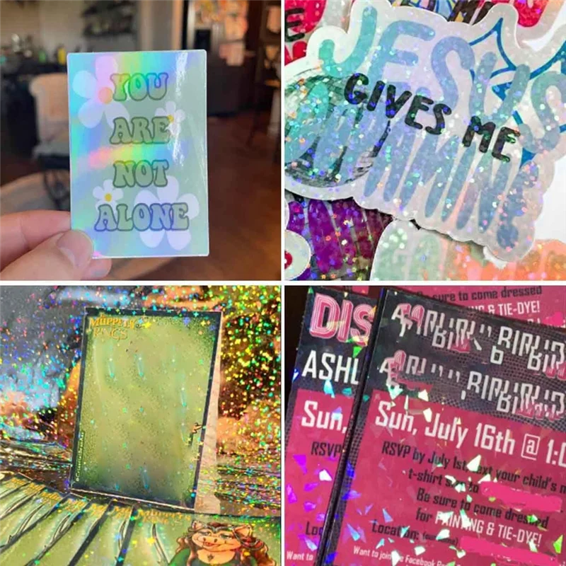 Papel adhesivo holográfico eficiente, 20 hojas, tamaño A4, pegatinas de laminación de vinilo, película autoadhesiva impermeable, pegatina laminada D