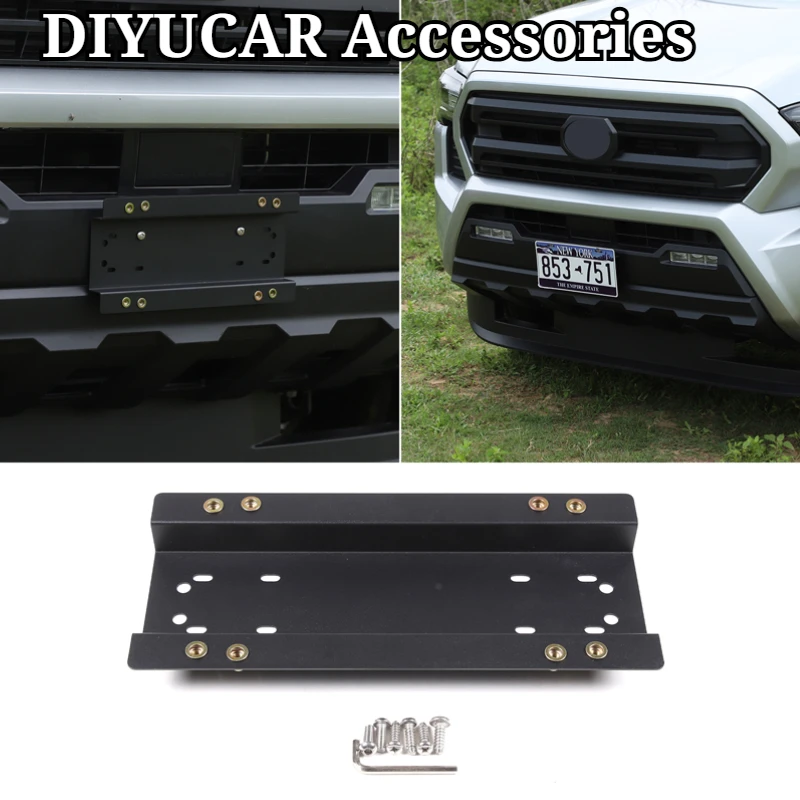 For Toyota Tacoma 2024-2026 Carbon Steel Car Front Rear Bumper License Plate Bracket Holder Exterior Car Accessories US Version