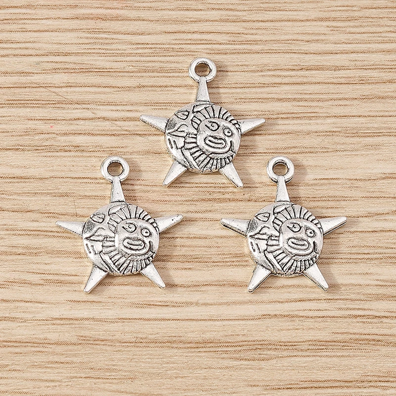 Tusember 10 Stück 28 x 34 mm niedliche Mond-Anhänger aus Legierung für die Schmuckherstellung, Halskette, Ohrringe, Armband, DIY, handgefertigtes Kunsthandwerk – Detail 25