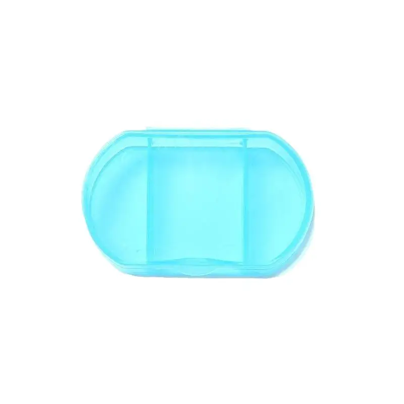 Mini Portable Plastic 3 Grids Pill Storage Box Assorted Colors Compact Design For Travel Daily Use