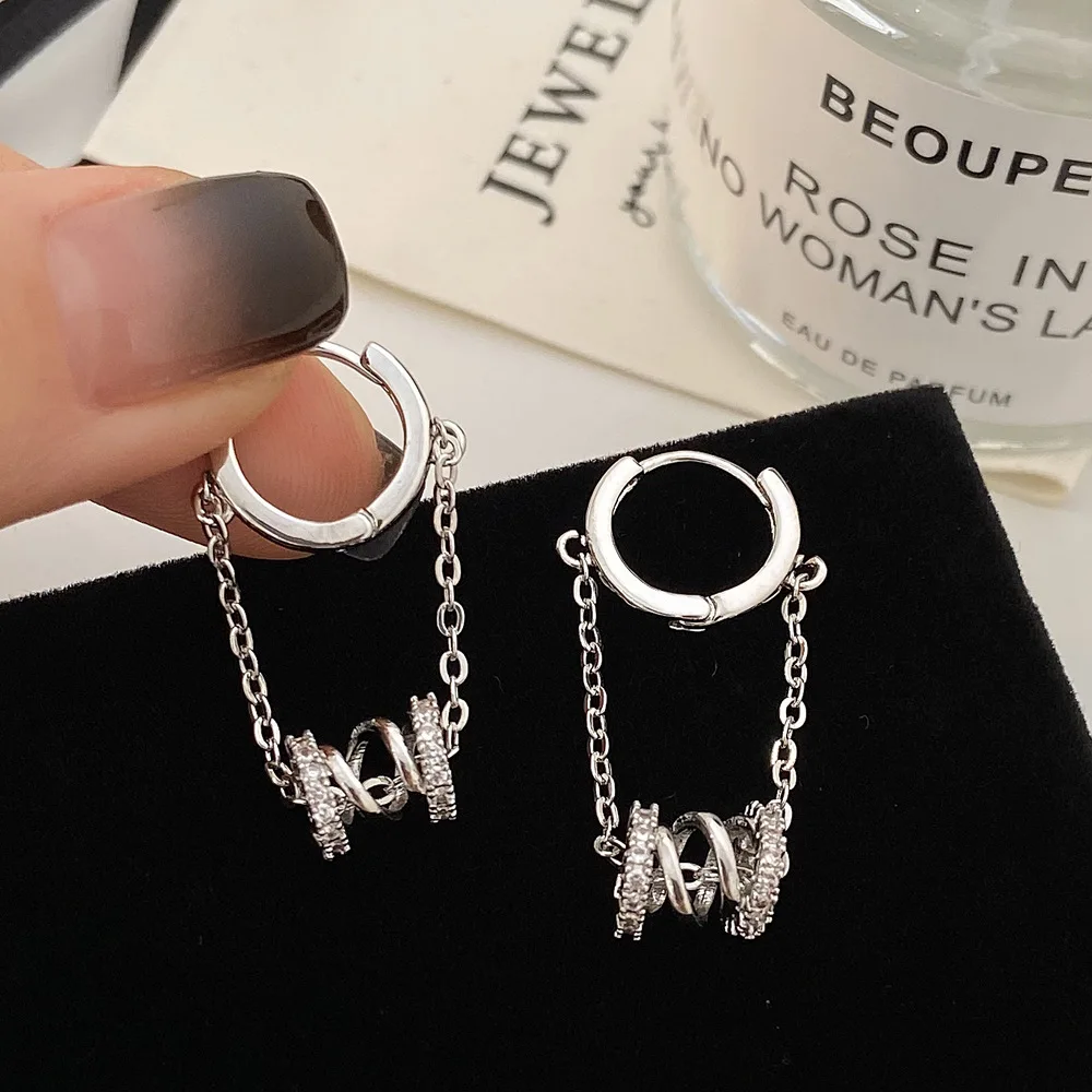 Luxury Female hoop earring Zircon Stone Clip Earrings Charm Gold Color Wedding Jewelry For Women