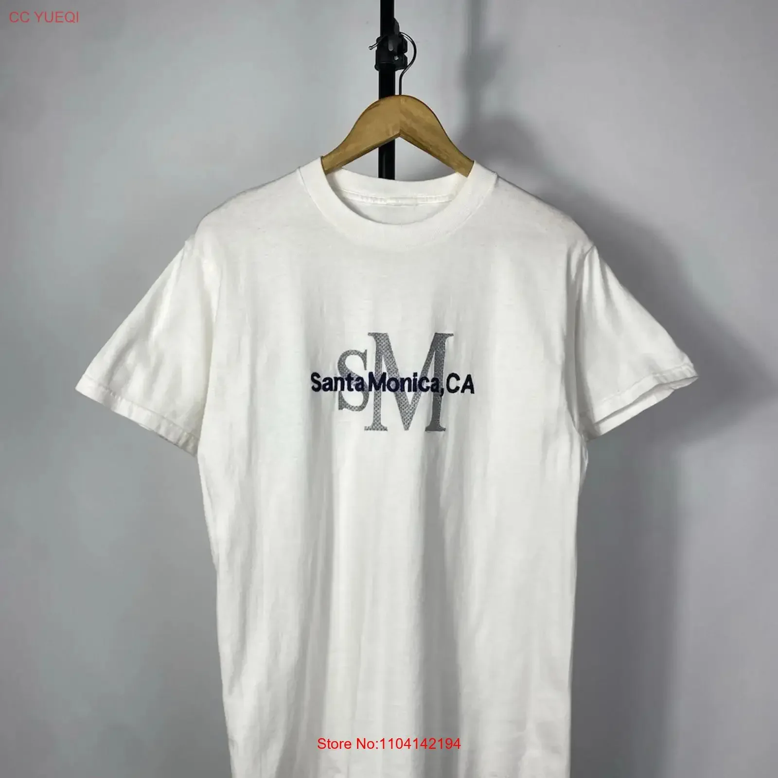 Vintage 90s Big Logo Santa Monica CA USA T Shirt Men s Size vintage Washed designer clothes Soft Breathable Casual Comfortable