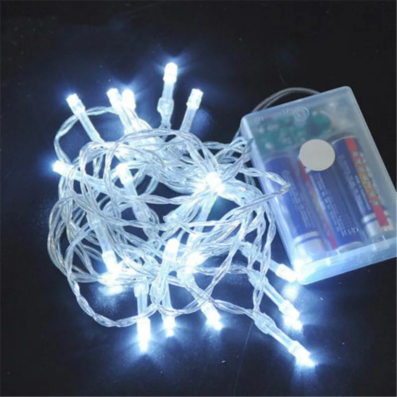 Guirnalda de luces LED impermeables con pilas AA, 3M, 6M, 10M, decoración de Navidad, fiesta, boda