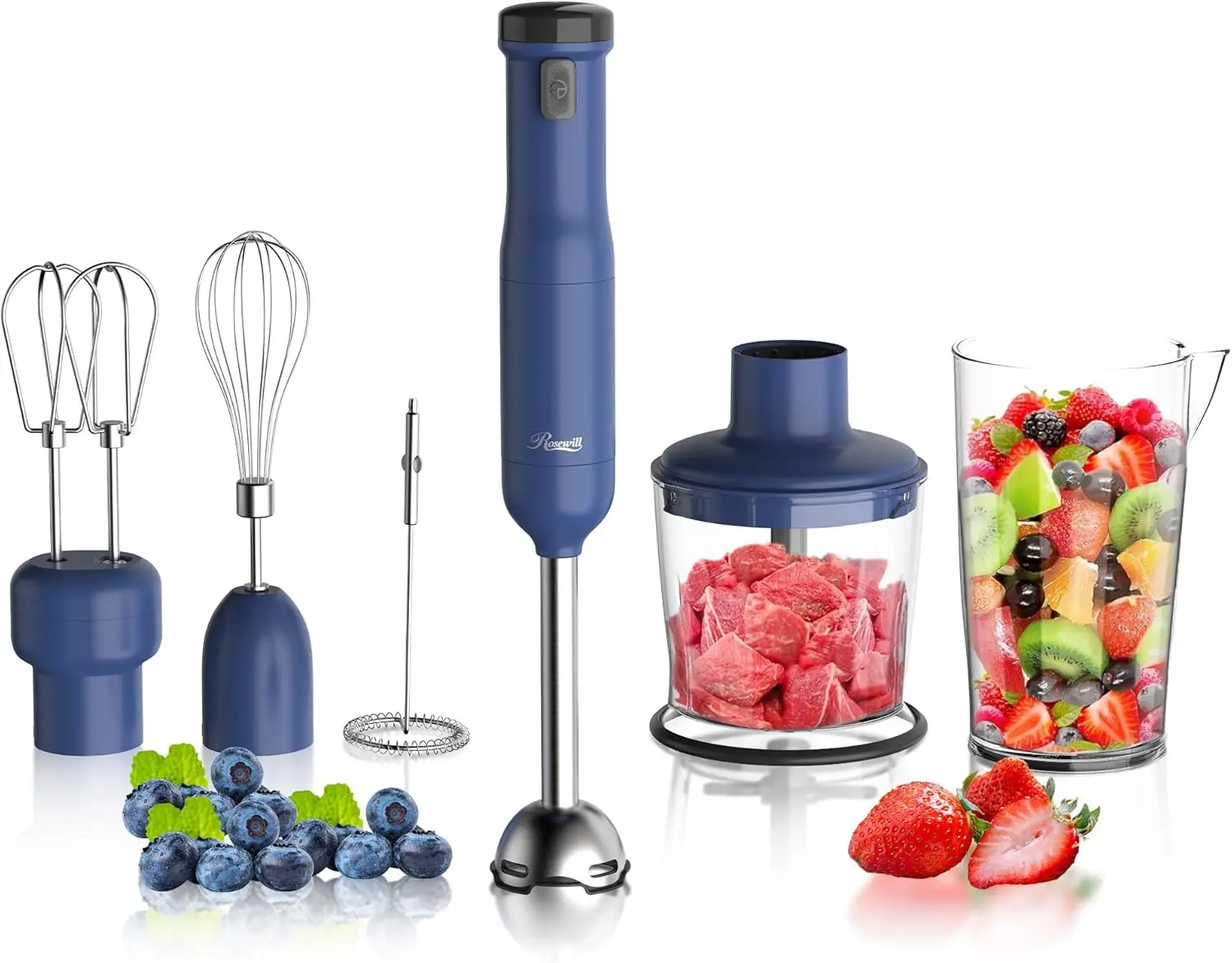 

Многоскоростной беспроводной перезаряжаемый погружной ручной блендер 6-в-1, сверхмощный двигатель — блендер, стакан, венчик, измельчитель