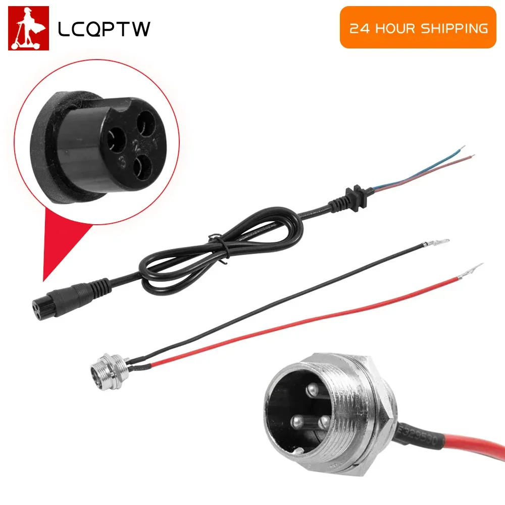 3 دبوس شاحن بطارية الشق مضمنة لسكوتر كهربائي رئيس جولة ثلاثة حفرة شحن ميناء مقبس متفرع شاحن موصل