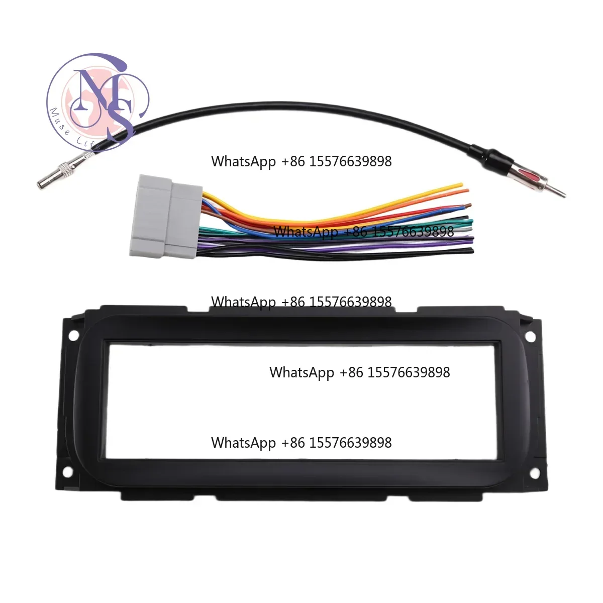 ZOCI-FOR-1DIN Radio Dash Fascia Frame Panel With Harness Antenna Kit For Grand Cherokee 2005+ Auto Replacement Parts