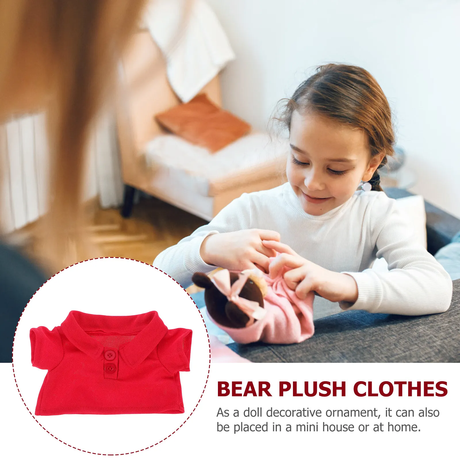 Bear Shirt Soft Clothes Replacement Cuddly Stuffed Animal Clothing Accessory for Kids Adults Play Collection Bear Clothes