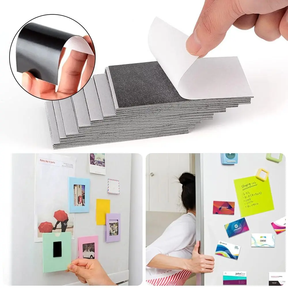 Durable Square Magnetic Sticker Peel & Stick DIY Business Card Sticker with Adhesive Backing Craft Photo Magnets Stickers Office