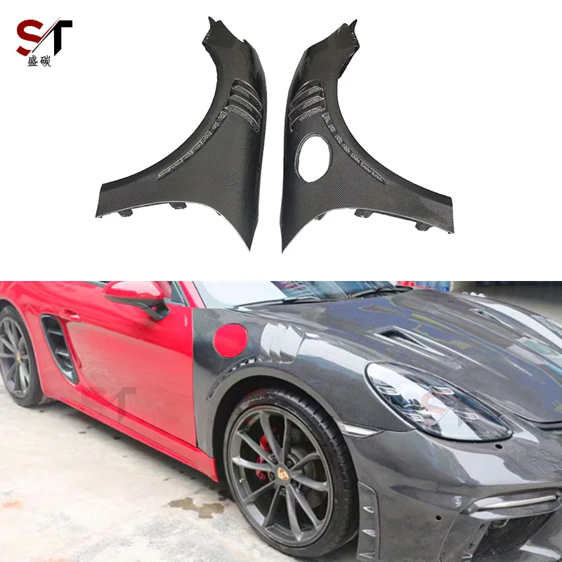 

Подходит для Porsche 718 981, крыло из углеродного волокна GT4, модифицированное боковое крыло автомобиля
