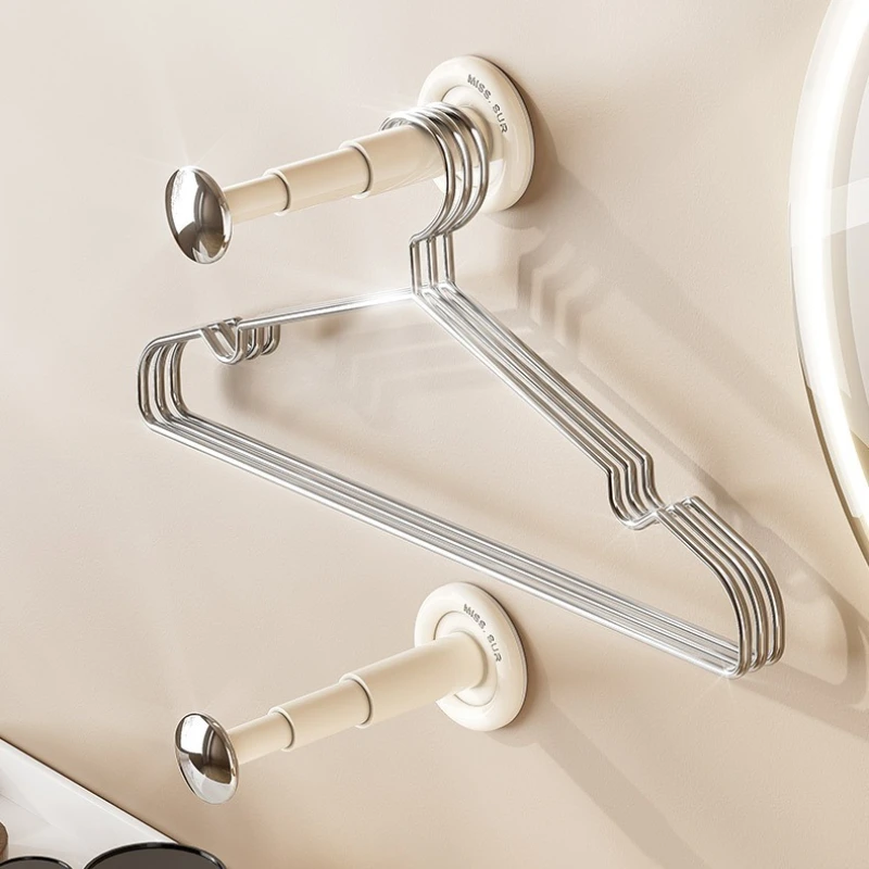 

Adjustable Hangers Storage Solution Easy Installation Extendable Hangers Rack Simple Installs for Bathrooms & Entryways