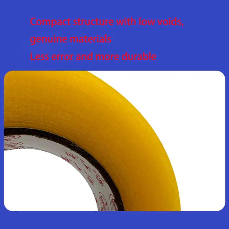 1 لفة شريط تعبئة أصفر شفاف عالي التحمل للتغليف السريع للفات الكبيرة وختم الصندوق السميك 55 مم * 110 م