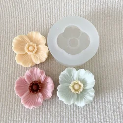 poppy flower silicone mold  Plaster Silicone Mold Gypsum Flowers Ornament Molds Candle Decoration Mould
