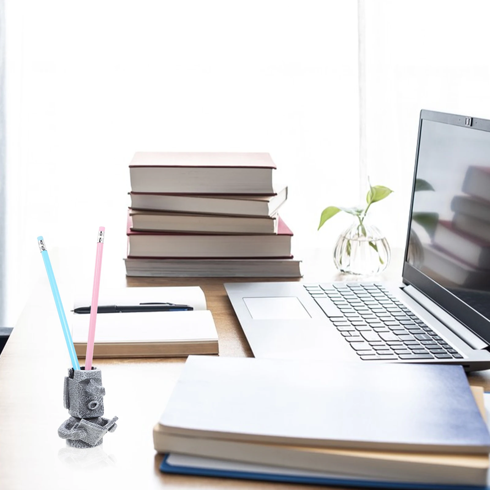 1 قطعة الإبداعية موي حجر الشكل الراتنج حامل قلم النظارات تخزين الرف متعددة الأغراض منظم قرطاسية مكتب المدرسة المنزل #1