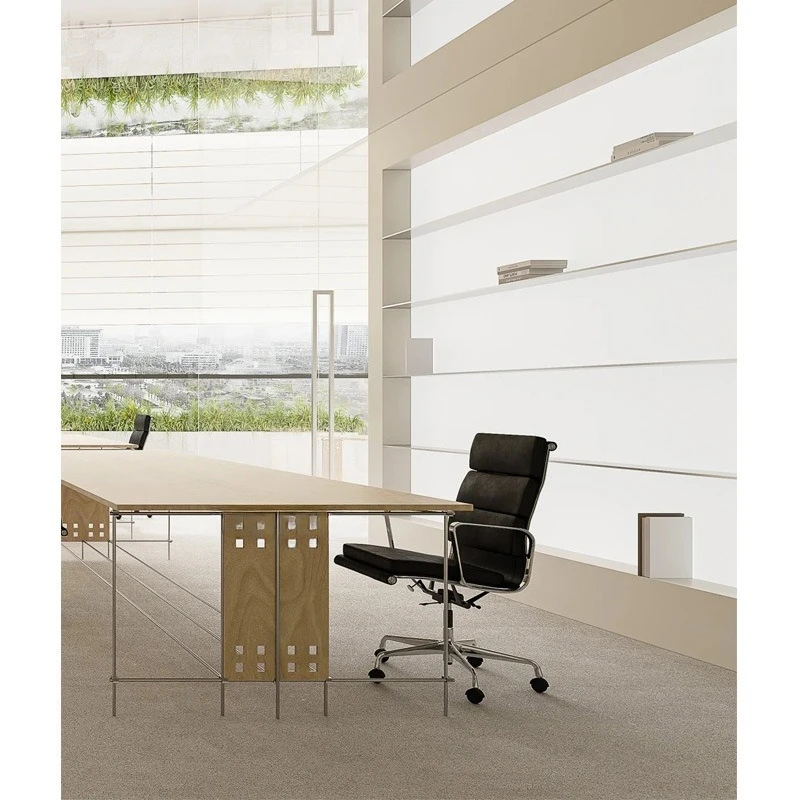 البتولا المحيط لوحة الفولاذ المقاوم للصدأ طاولة المؤتمرات طاولة طويلة بسيطة الحديثة المحور البصري مكتب ثقب لوحة مكتب مكتب الكمبيوتر #5