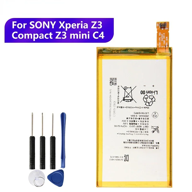 

Replacement Battery LIS1561ERPC For SONY Xperia Z3 Compact Z3 mini C4 M55W D5833 SO-02G Z3 MINI Rechargeable Battery 2600mAh