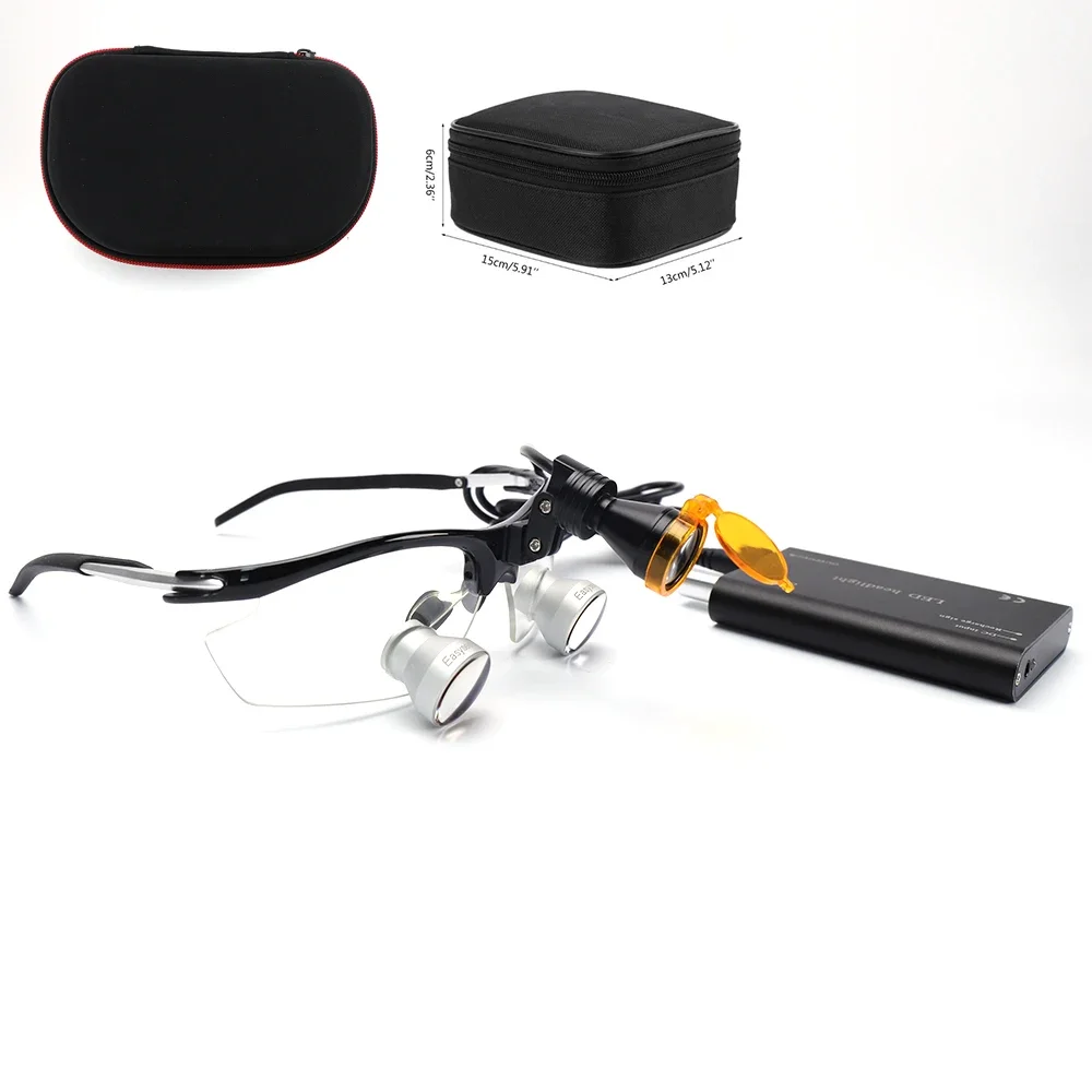 Binoculars 2.5X with Wired 5W LED Light 3.0X TTL Loupes Wireless Headlamp Dental Magnifying Glasses Embedded Loupes