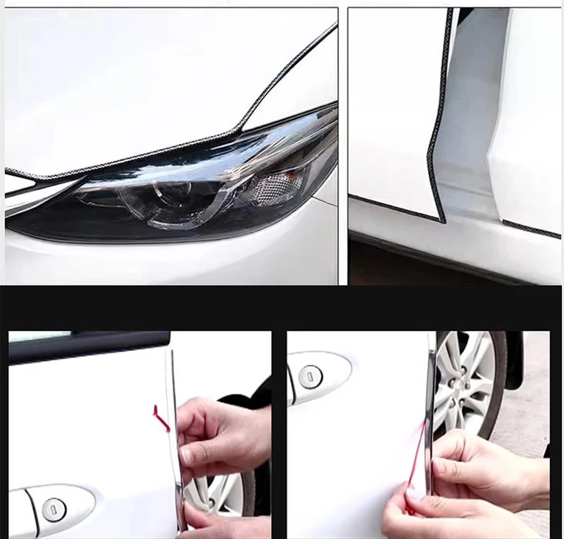 2/5/10M Auto Tür Rand Scratch Protector DIY Trim Streifen Schutz Abdeckung Streifen Rolle Chrom Styling form Trim Streifen – Detail 10