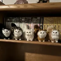 Realist Animals Simulation Cat Plush Dolls Soft Stuffed Kitten Model Fake Cats for Kids Girls Birthday Valentine's Day Gift