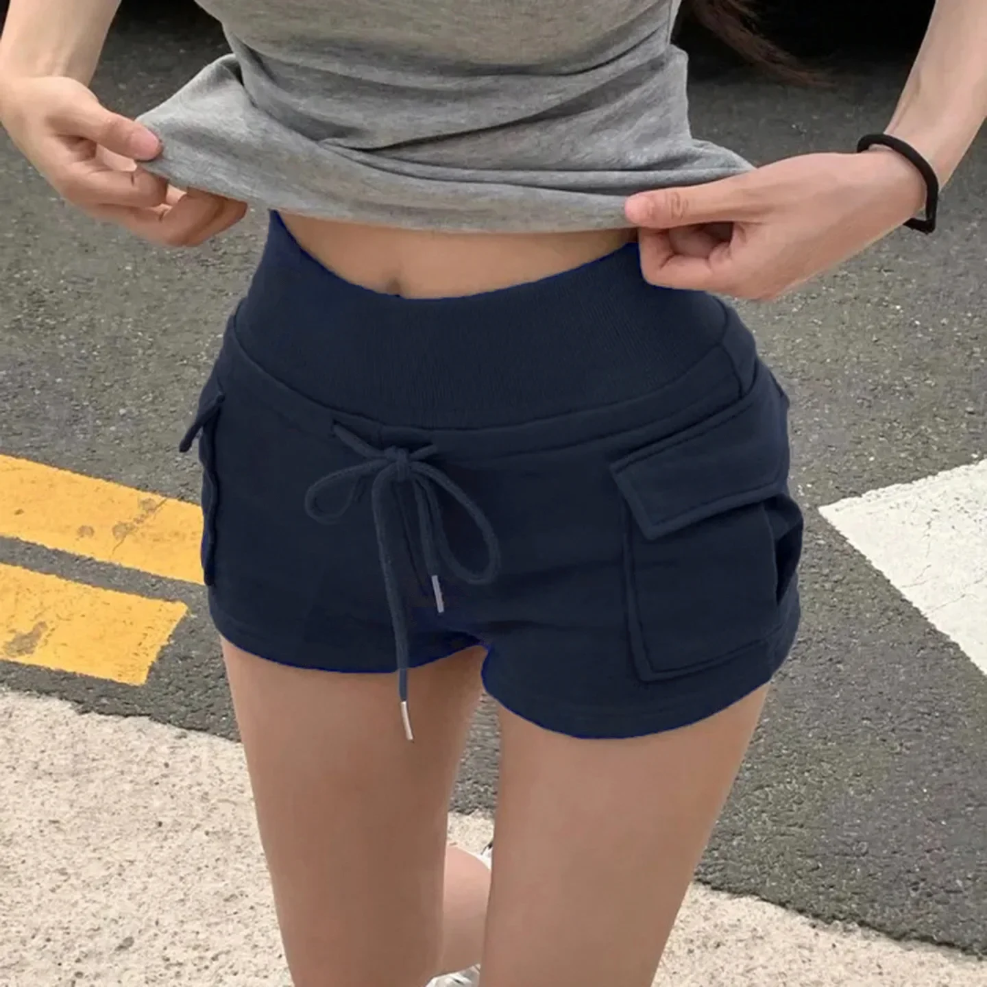 American Sexy Solid Color Slim Women Shorts Simple Basic Fashion Street Woman Shorts Casual High Waist Sports Shorts Female