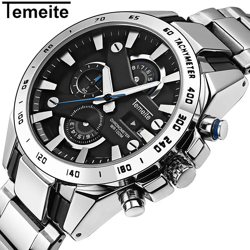 Montre étanche pour homme avec bracelet en acier inoxydable, horloge de créateur, date, marque de luxe, haute qualité, mode masculine, 2024