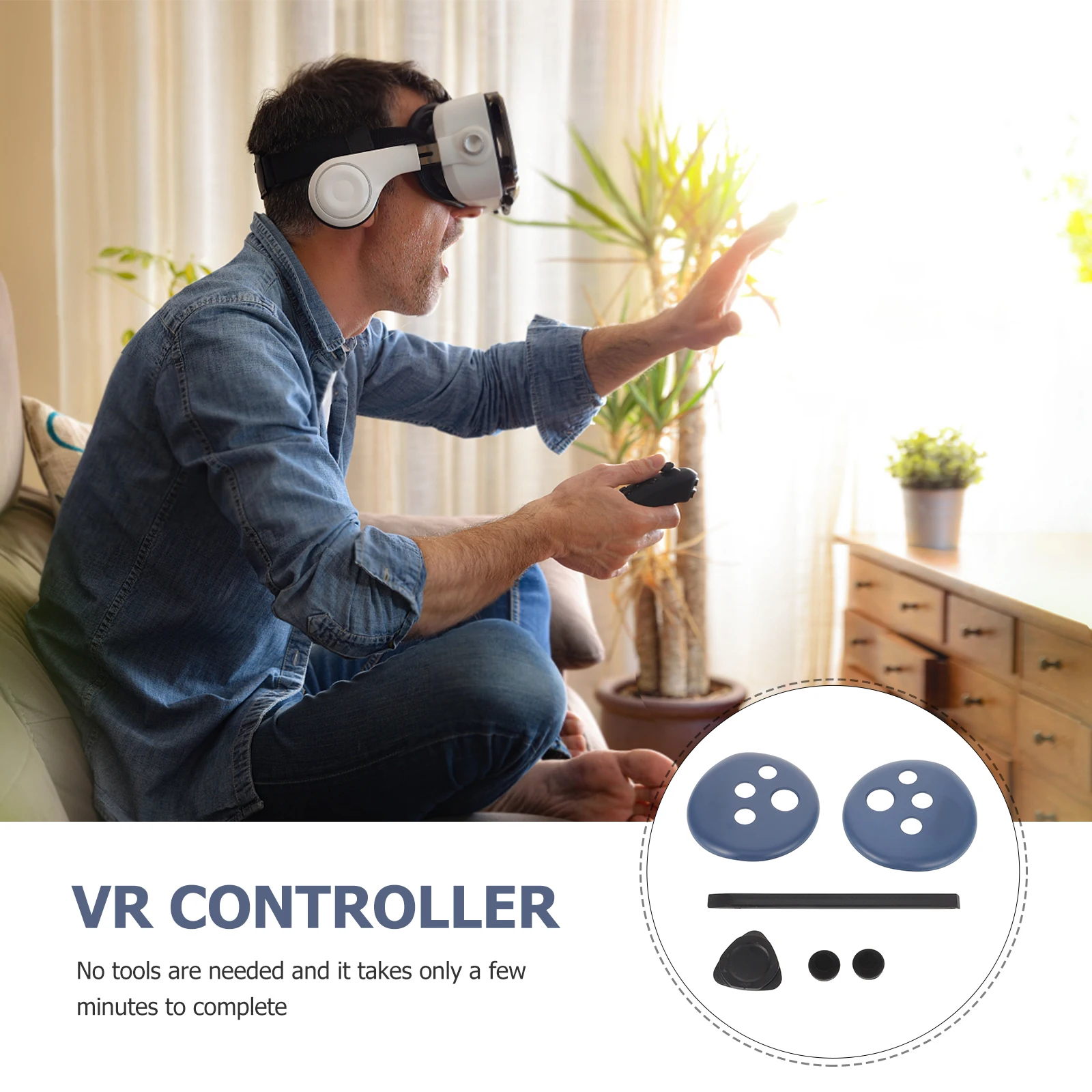 1 Set Gaming Replacement Vr Hand Gamepad Compatible With Meta 3 Sturdy Wear-Resistant Plastic Replacement Kit For Game