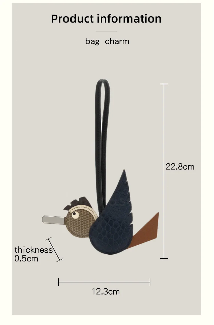 Crocodile & Lizard Skin Bird Charm Handmade Luxury Bag Charm Pendant For Birkin & Kelly Bag Unique Designer Handbag Accessory