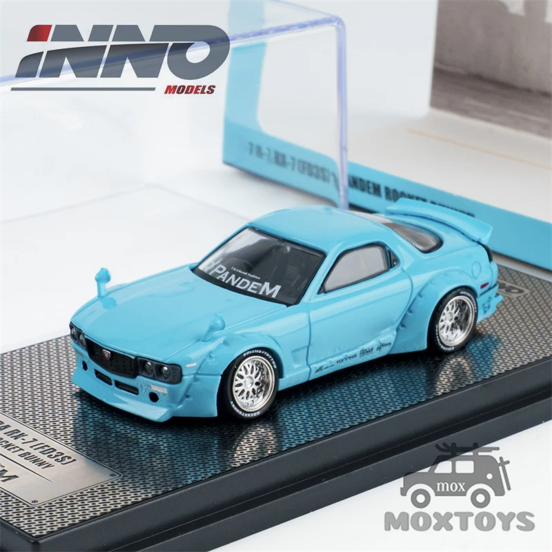 INNO 1:64 PANDEM ROCKET BUNNY RX7 (FD3S) Tiffany Blue / PANDEM E30 M3 Silver Blue Diecast Model Car