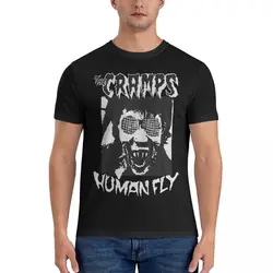 Human Fly T Shirts Men's Cotton Fashion for Male T-Shirt Round Collar The Cramps Tee Shirt Short Sleeve Clothes Adult