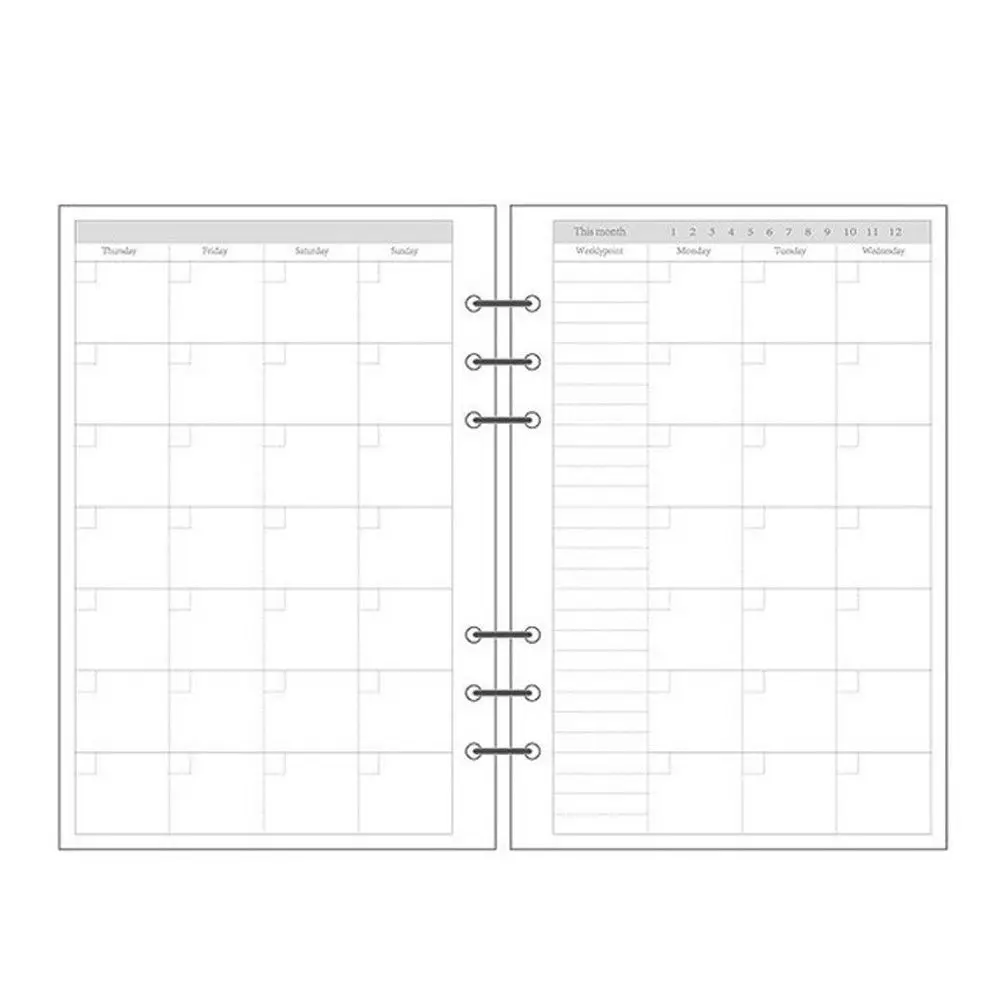 

Supplies A5 A6 A7 Line To do List Spiral Binder Dot Loose Leaf Inner Page Paper Refill Notebook Refill Binder Inside Page