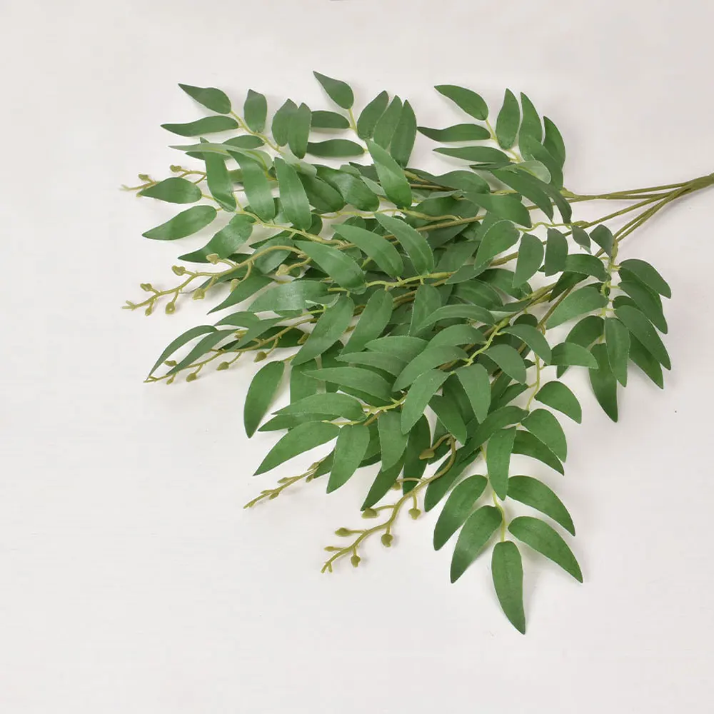 

Artificial Fake Leaf Plant Willow Flower Christmas Wreath Garden Handmade Vase Decor Willow Leaf Green Grass Home Decoration