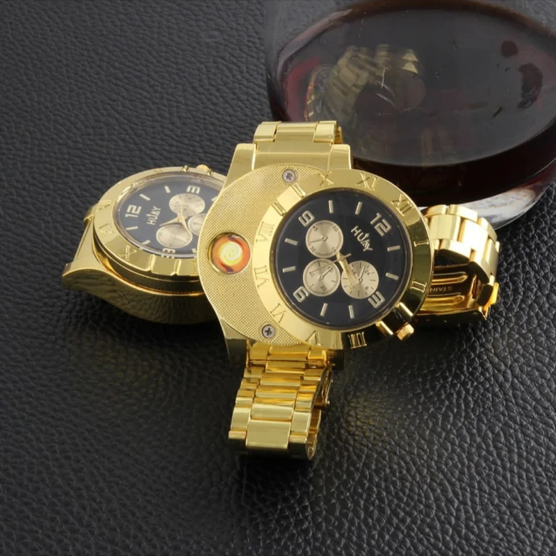 

Personalized Watch Tungsten Wire Charging Metal Creative Lighter, Portable Gold Watch Lighter Gifts, Men's Cool Gifts 2025 New