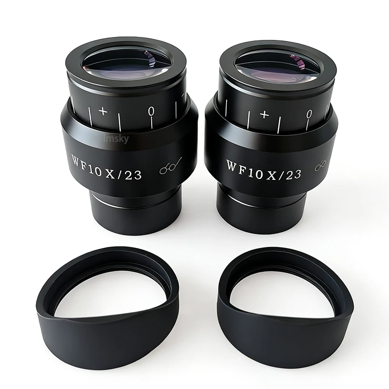 

1 шт./2 шт. Стереомикроскоп: широкоугольный окуляр WF10X/23 мм с регулируемой диоптрией и защитой для глаз, диаметр 30 мм