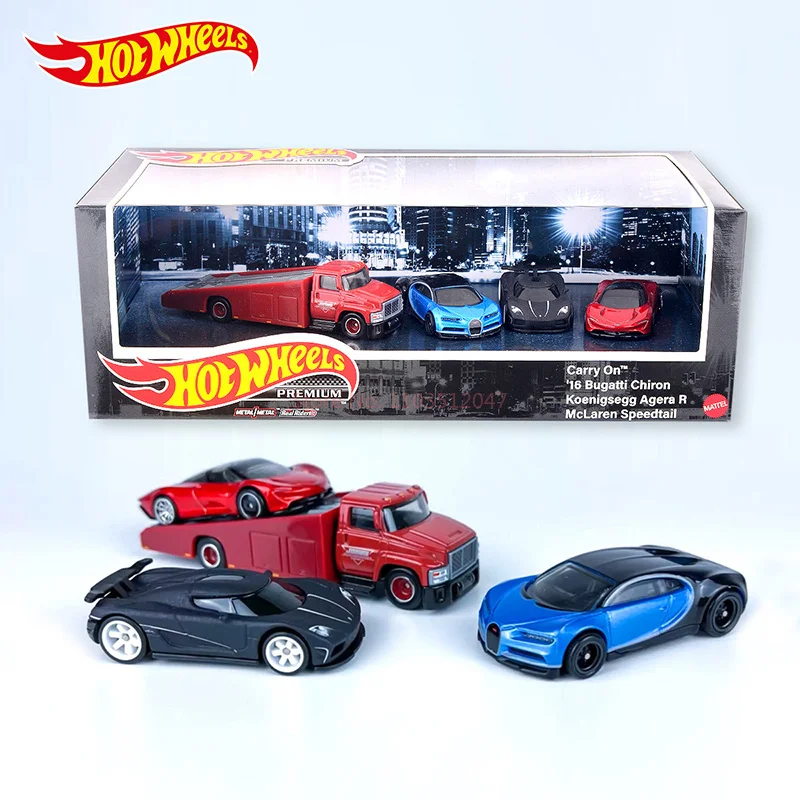 Hot Wheels Car Model 4pcs Transport Vehicle Gmh39 Collected Series Porsche Alloy Hot Sports Car Model Room Ornament Birthday Toy